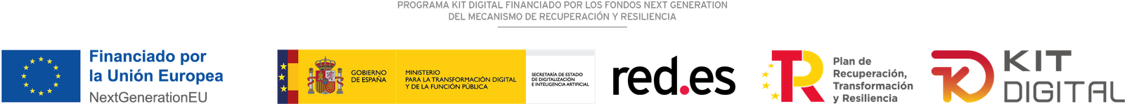 Financiado por la Unión Europea NextGenerationEU · Gobierno de España · Red.es · Plan de Recuperación, Transformación y Resiliencia · Kit Digital